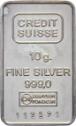 10 Gramm Silberbarren Credit Suisse